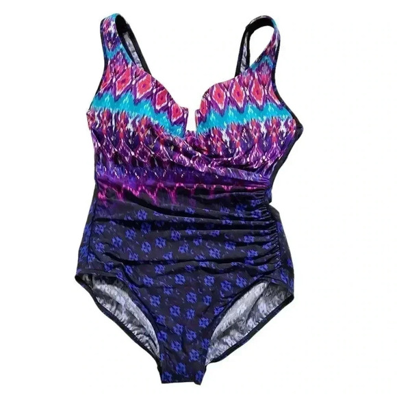 NEW Miraclesuit Bella Alba Escape Underwire One-Piece Swimsuit size 16 - Picture 2 of 8